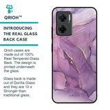 Purple Gold Marble Glass Case for Redmi 11 Prime 5G