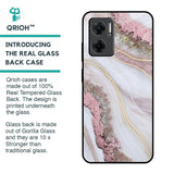 Pink & Gold Gllitter Marble Glass Case for Redmi 11 Prime 5G