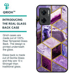 Purple Rhombus Marble Glass Case for Redmi 11 Prime 5G