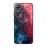 Blue & Red Smoke OPPO A17 Glass Back Cover Online