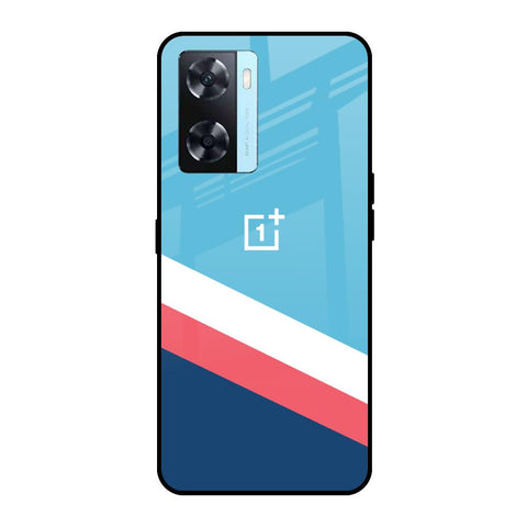 Pink & White Stripes OnePlus Nord N20 SE Glass Cases & Covers Online