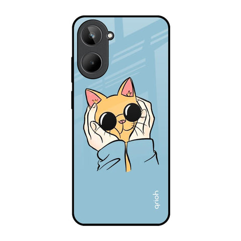Adorable Cute Kitty Realme 10 Glass Back Cover Online