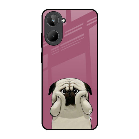 Funny Pug Face Realme 10 Glass Back Cover Online