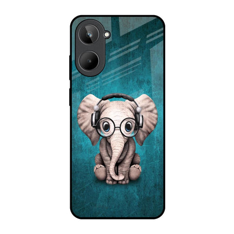 Adorable Baby Elephant Realme 10 Glass Back Cover Online