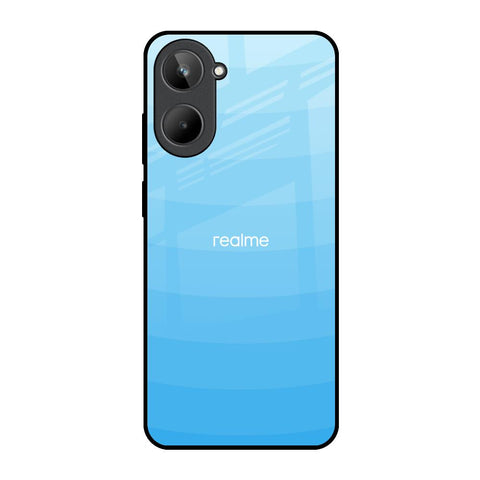 Wavy Blue Pattern Realme 10 Glass Back Cover Online