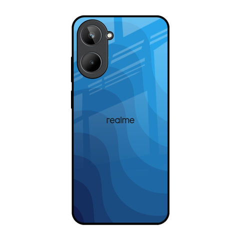 Blue Wave Abstract Realme 10 Glass Back Cover Online