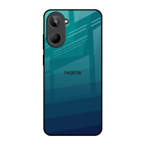 Green Triangle Pattern Realme 10 Glass Back Cover Online