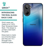 Blue Rhombus Pattern Glass Case for Realme 10