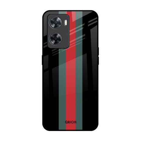 Vertical Stripes OPPO A77s Glass Back Cover Online