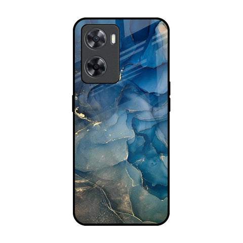 Blue Cool Marble OPPO A77s Glass Back Cover Online