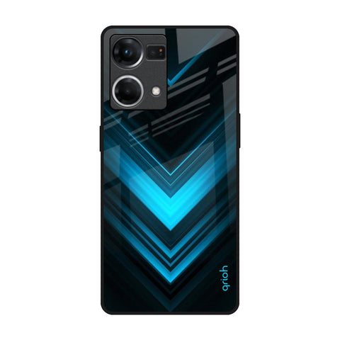 Vertical Blue Arrow Oppo F21s Pro Glass Back Cover Online