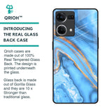 Vibrant Blue Marble Glass Case for Oppo F21s Pro