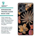 Lines Pattern Flowers Glass Case for Oppo F21s Pro