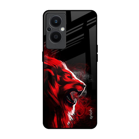 Red Angry Lion Oppo F21s Pro 5G Glass Back Cover Online