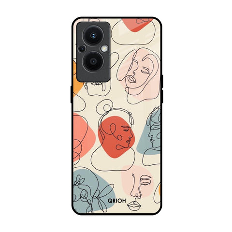 Abstract Faces Oppo F21s Pro 5G Glass Back Cover Online