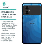 Blue Wave Abstract Glass Case for Poco M4 5G