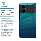 Green Triangle Pattern Glass Case for Poco M4 5G
