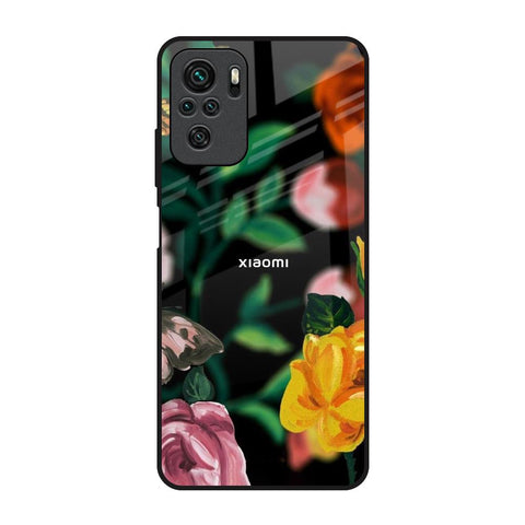 Flowers & Butterfly Redmi Note 11 SE Glass Back Cover Online