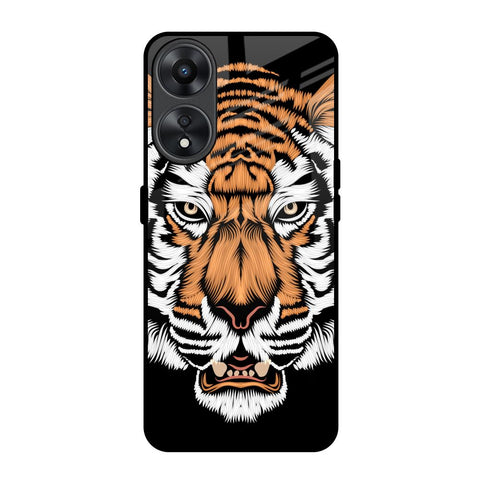 Angry Tiger Oppo A78 5G Glass Back Cover Online