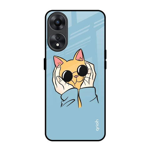 Adorable Cute Kitty Oppo A78 5G Glass Back Cover Online