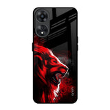 Red Angry Lion Oppo A78 5G Glass Back Cover Online