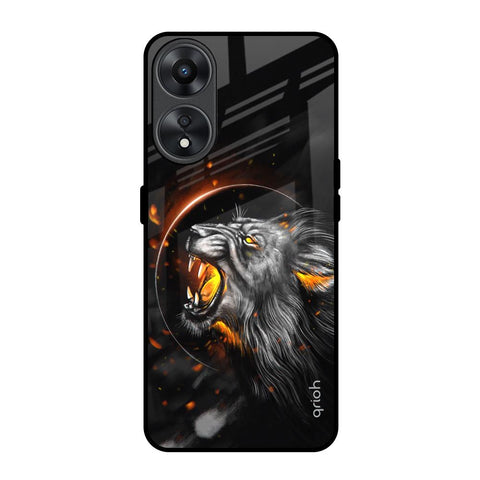 Aggressive Lion Oppo A78 5G Glass Back Cover Online