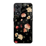 Black Spring Floral Oppo A78 5G Glass Back Cover Online