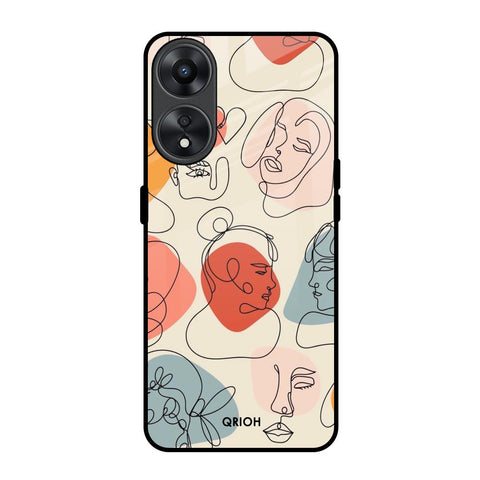 Abstract Faces Oppo A78 5G Glass Back Cover Online