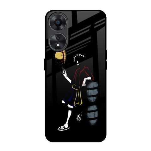 Luffy Line Art Oppo A78 5G Glass Back Cover Online