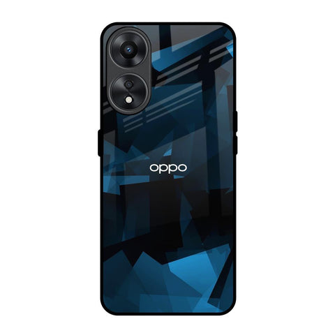 Polygonal Blue Box Oppo A78 5G Glass Back Cover Online