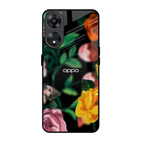 Flowers & Butterfly Oppo A78 5G Glass Back Cover Online