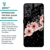 Floral Black Band Glass Case For Oppo A78 5G