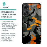 Camouflage Orange Glass Case For Oppo A78 5G