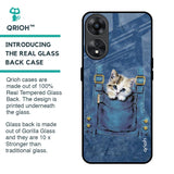 Kitty In Pocket Glass Case For Oppo A78 5G