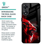 Red Angry Lion Glass Case for Oppo A78 5G