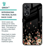 Floating Floral Print Glass Case for Oppo A78 5G