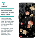 Black Spring Floral Glass Case for Oppo A78 5G