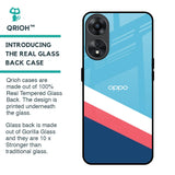 Pink & White Stripes Glass Case For Oppo A78 5G