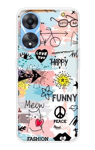 Happy Doodle Oppo A78 5G Back Cover