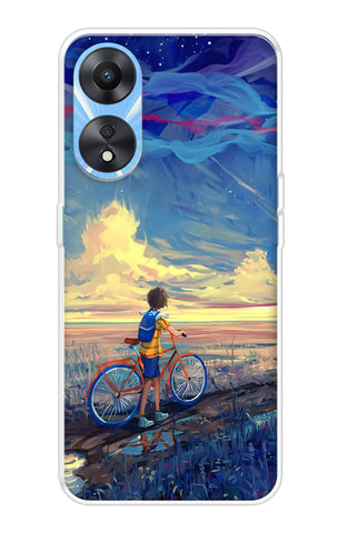 Riding Bicycle to Dreamland Oppo A78 5G Back Cover