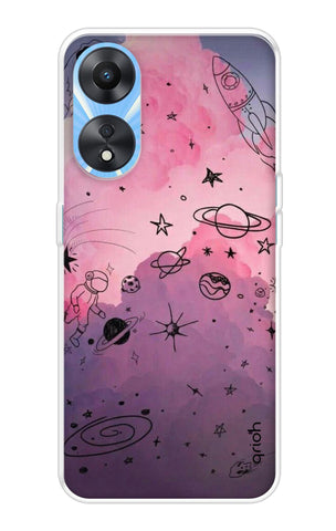 Space Doodles Art Oppo A78 5G Back Cover