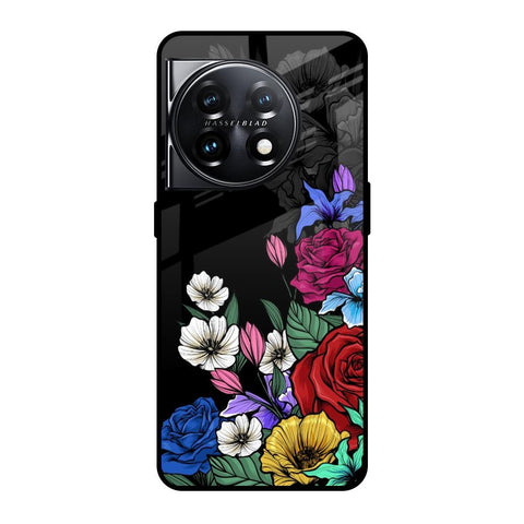 Rose Flower Bunch Art OnePlus 11 5G Glass Back Cover Online