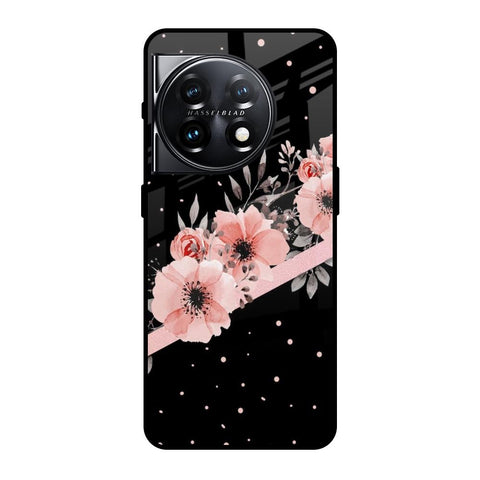 Floral Black Band OnePlus 11 5G Glass Back Cover Online