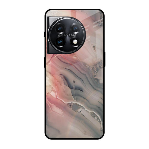 Pink And Grey Marble OnePlus 11 5G Glass Back Cover Online