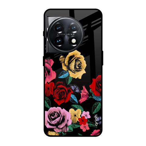 Floral Decorative OnePlus 11 5G Glass Back Cover Online