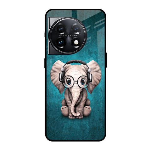 Adorable Baby Elephant OnePlus 11 5G Glass Back Cover Online