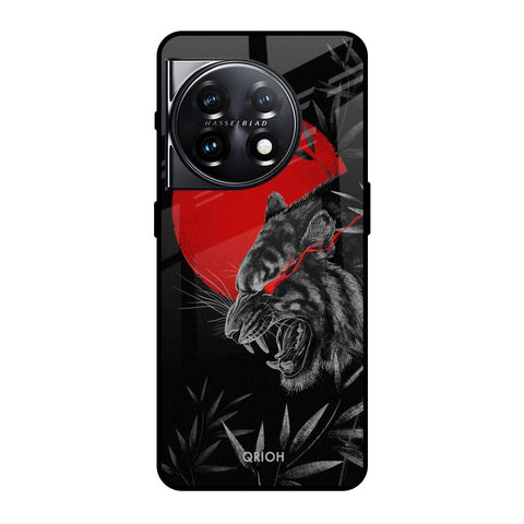 Red Moon Tiger OnePlus 11 5G Glass Back Cover Online