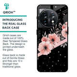 Floral Black Band Glass Case For OnePlus 11 5G