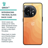 Orange Curve Pattern Glass Case for OnePlus 11 5G