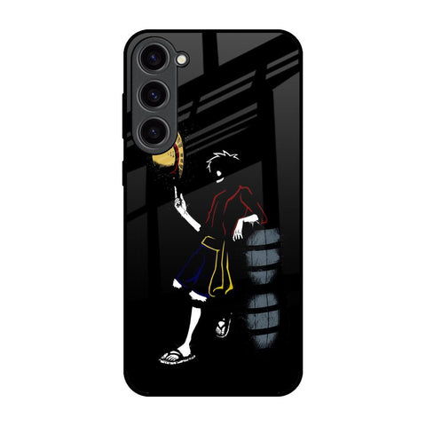 Luffy Line Art Samsung Galaxy S23 Plus 5G Glass Back Cover Online